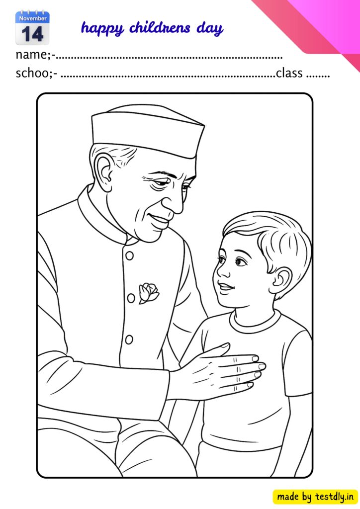Drawing Outline Sheets for Children’s Day | Download Now