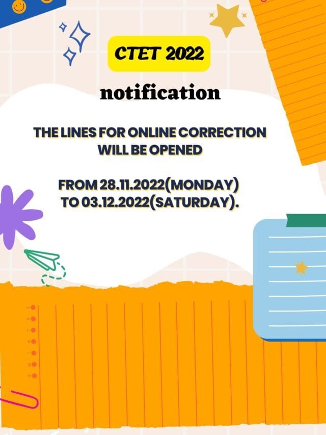 ctet 2022- online correction